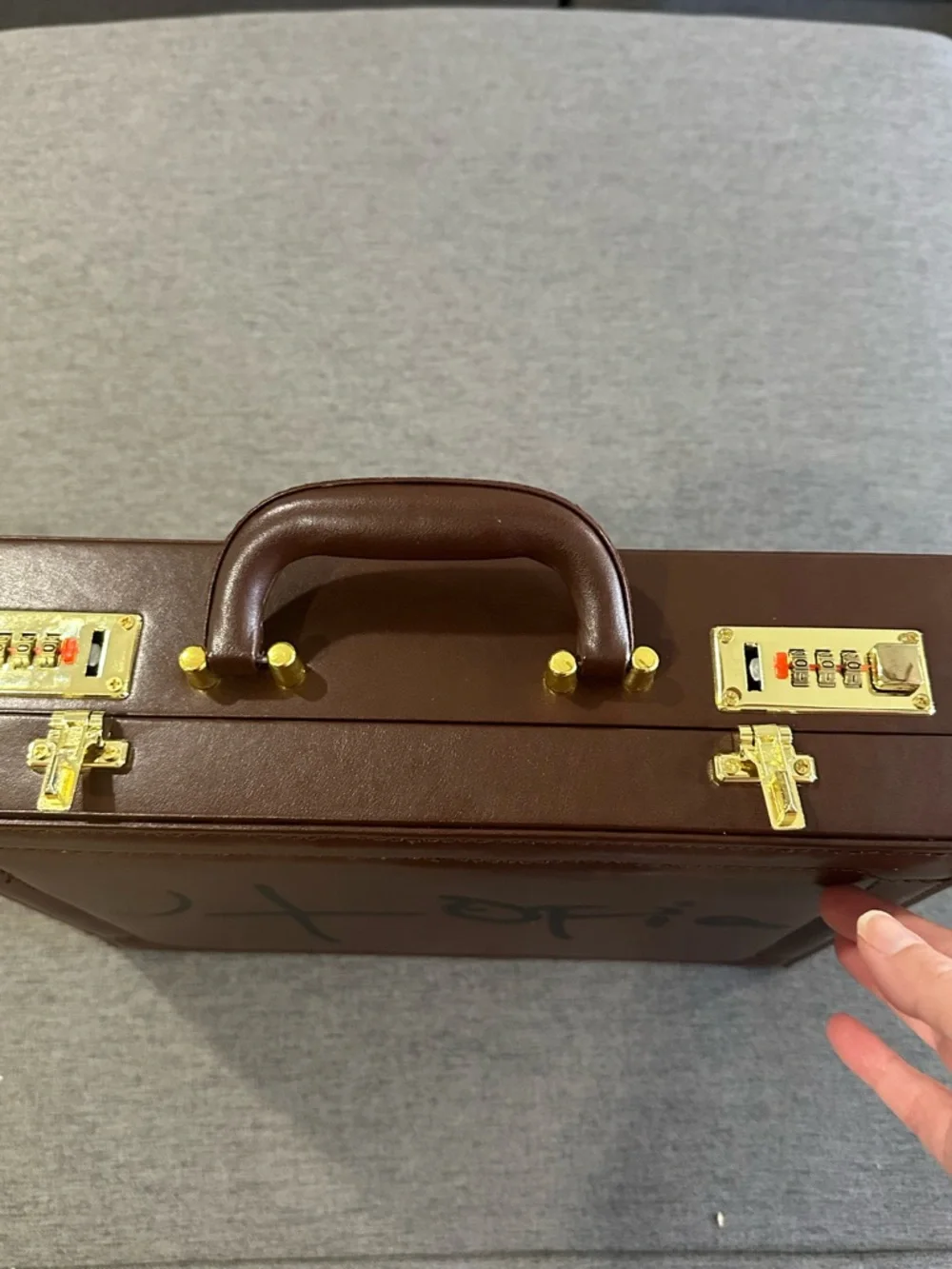 Travis Scott Utopia Brown Leather Briefcase